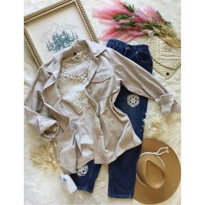 H&M Golden Wheat Oversized Corduroy Shacket